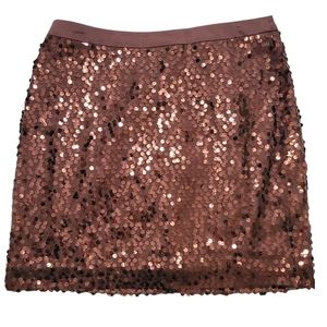 Banana Republic Brown Sequin Mini Skirt Sz 2 NWOT